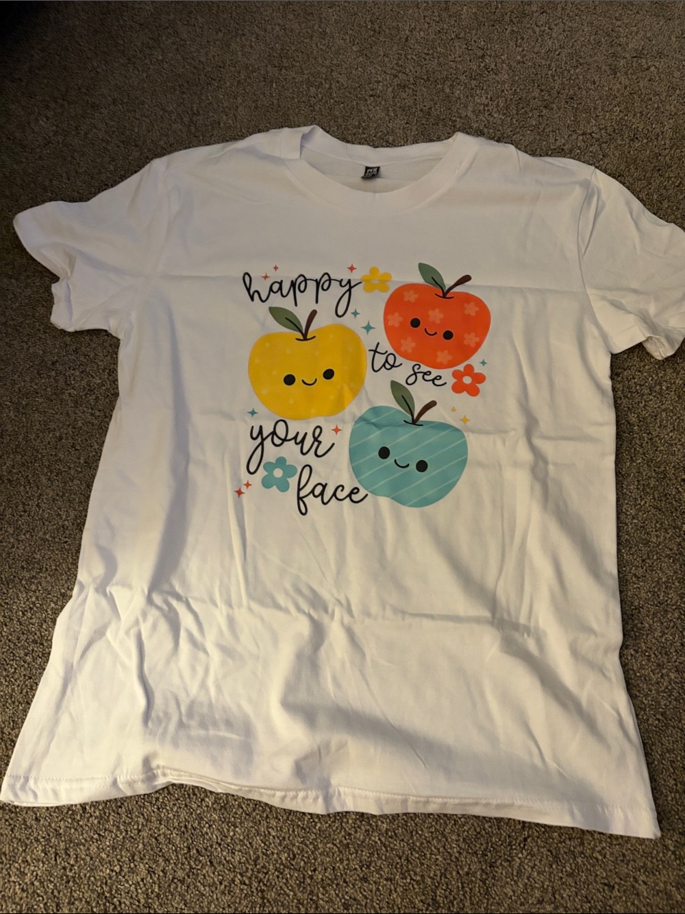 Kids White Short-Sleeve T-Shirt with Colorful Fruit Graphic